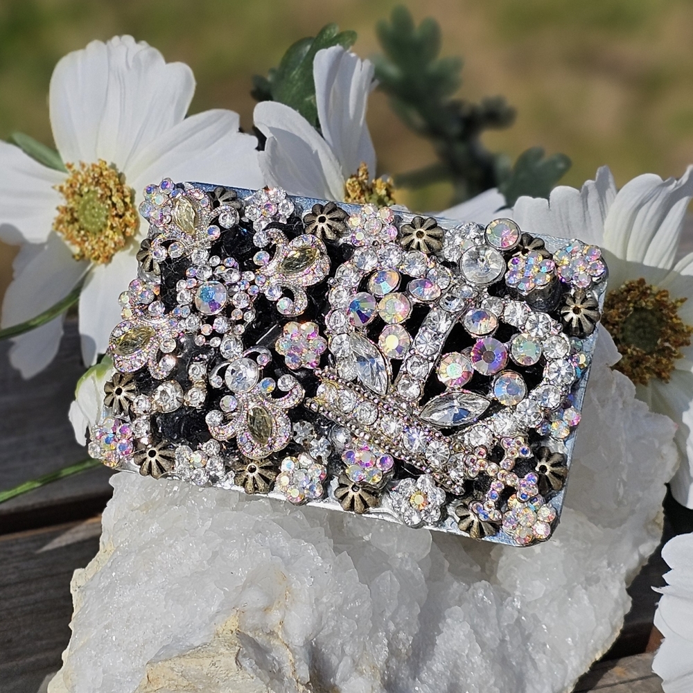 Handmade custom crystal belt buckle